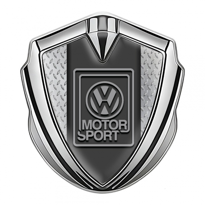 VW Emblem Self Adhesive Silver Treadplate Grey Motorsport Logo