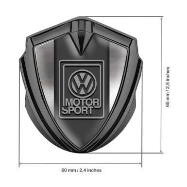 VW Emblem Ornament Graphite Polished Metal Grey Motorsport Logo