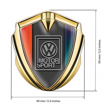 VW Bodyside Domed Emblem Gold Multicolor Frame Grey Edition