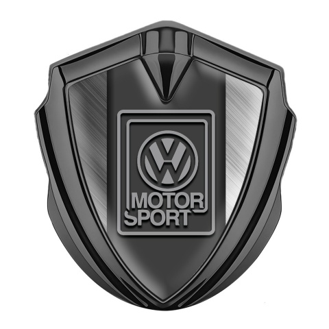 VW 3d Emblem Badge Graphite Brushed Steel Grey Motorsport Edition