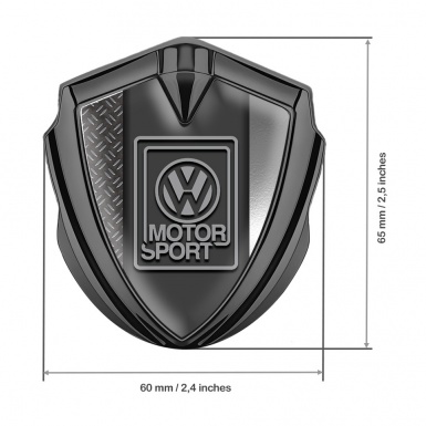 VW Emblem Car Badge Graphite Double Sides Grey Motorsport Design