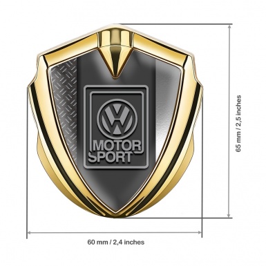 VW Emblem Car Badge Gold Double Sides Grey Motorsport Design