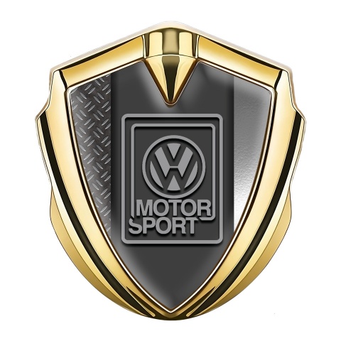 VW Emblem Car Badge Gold Double Sides Grey Motorsport Design