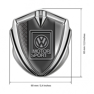 VW Emblem Car Badge Silver Double Sides Grey Motorsport Design