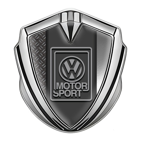 VW Emblem Car Badge Silver Double Sides Grey Motorsport Design