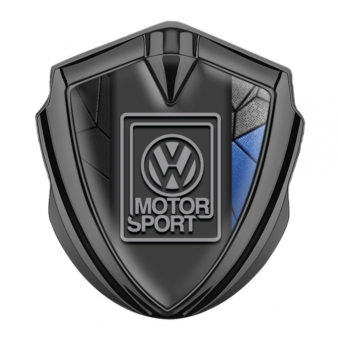 VW Metal Domed Emblem Graphite Blue Mosaic Grey Motorsport Logo