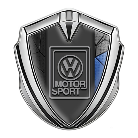 VW Metal Domed Emblem Silver Blue Mosaic Grey Motorsport Logo