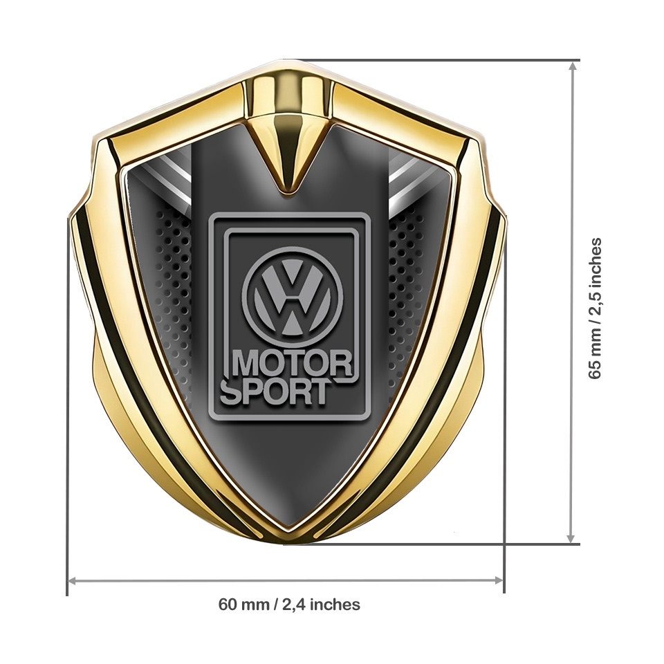 VW Badge Self Adhesive Gold Light Ribbon Grey Motorsport Logo | Metal ...