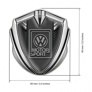 VW Badge Self Adhesive Silver Light Ribbon Grey Motorsport Logo