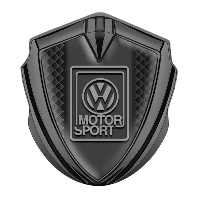 VW Emblem Fender Badge Graphite Black Squares Grey Logo Design