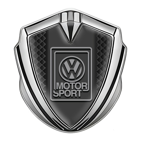 VW Emblem Fender Badge Silver Black Squares Grey Logo Design