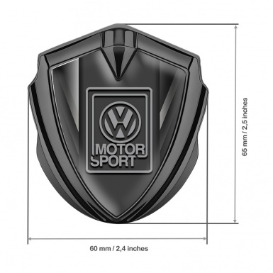 VW Emblem Self Adhesive Graphite Monochrome Panels Grey Motorsport Logo