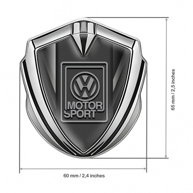 VW Emblem Self Adhesive Silver Monochrome Panels Grey Motorsport Logo