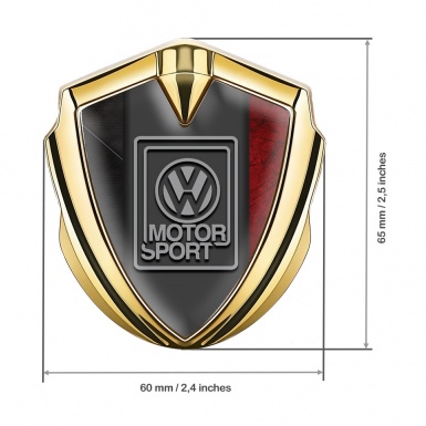 VW Emblem Ornament Gold Scratched Texture Grey Motorsport Logo