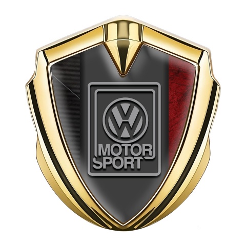 VW Emblem Ornament Gold Scratched Texture Grey Motorsport Logo
