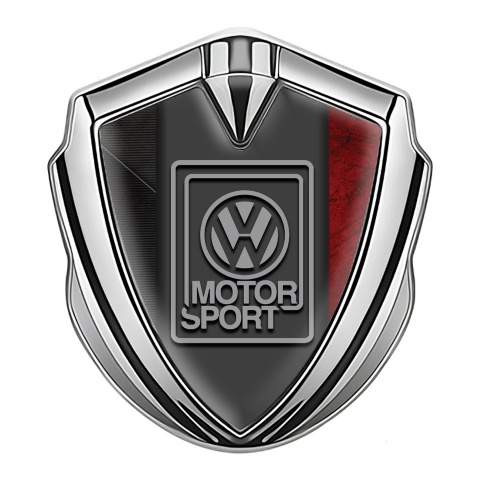 VW Emblem Ornament Silver Scratched Texture Grey Motorsport Logo