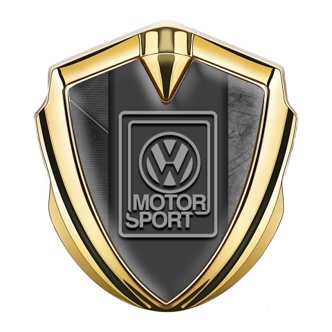 VW Bodyside Domed Emblem Gold Grazed Surface Grey Motorsport Logo
