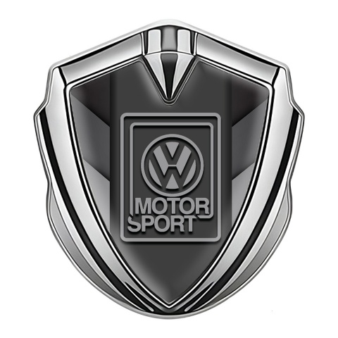 VW Emblem Metal Badge Silver Monochrome Pattern Grey Motorsport Logo