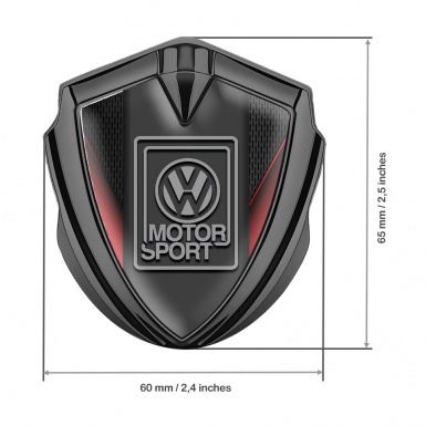 VW Emblem Car Badge Graphite Crimson Fragments Grey Motorsport Design