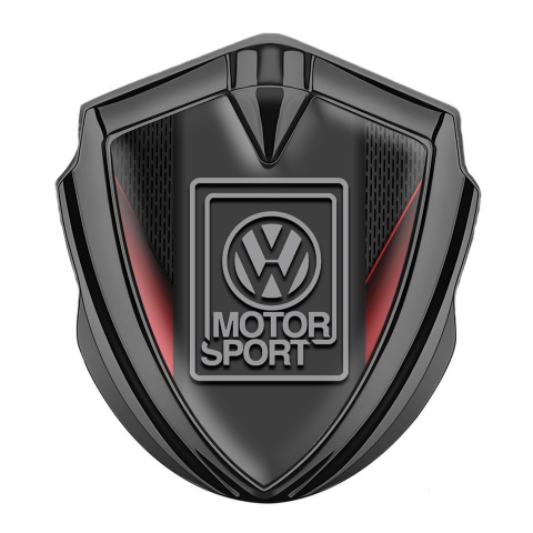 VW Emblem Car Badge Graphite Crimson Fragments Grey Motorsport Design