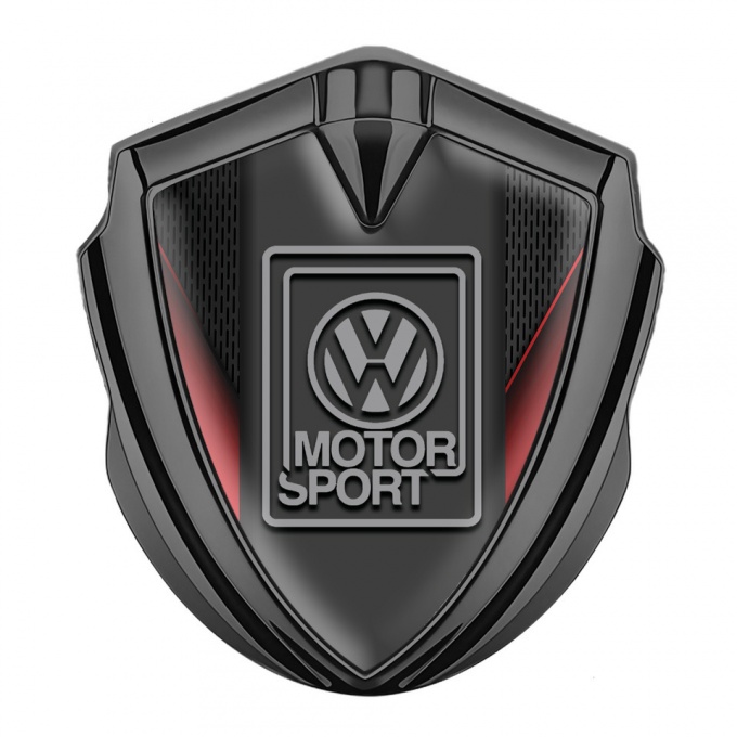 VW Emblem Car Badge Graphite Crimson Fragments Grey Motorsport Design