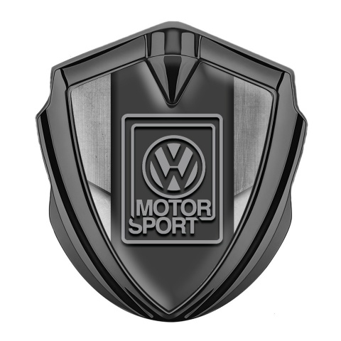 VW Metal Domed Emblem Graphite Stone Pattern Grey Motorsport Design