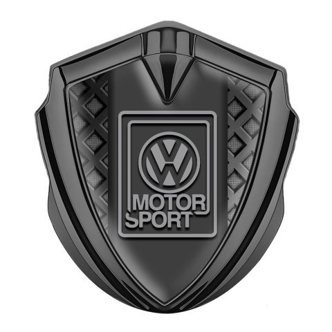 VW Badge Self Adhesive Graphite Waffle Pattern Grey Motorsport Design