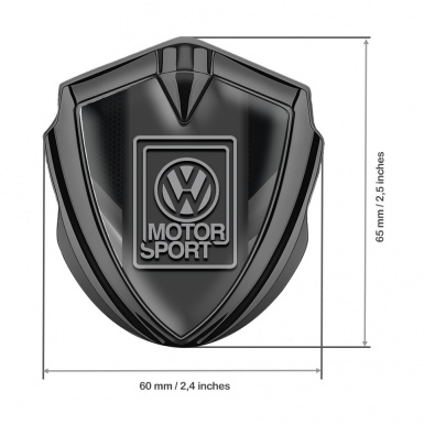 VW Emblem Badge Self Adhesive Graphite Grey Plates Motorsport Edition