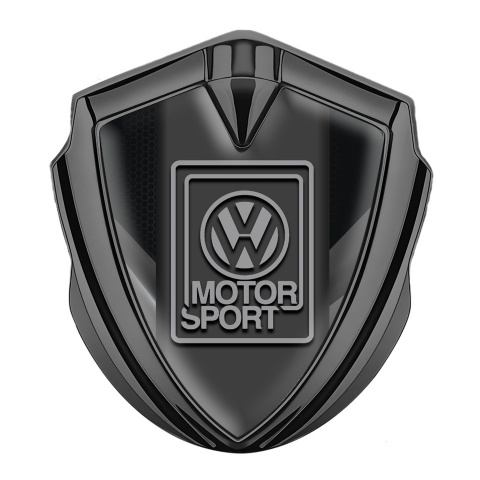 VW Emblem Badge Self Adhesive Graphite Grey Plates Motorsport Edition