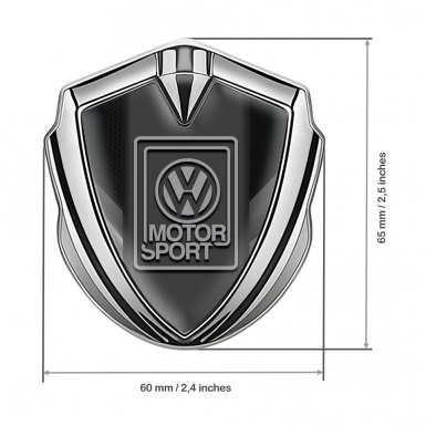 VW Emblem Badge Self Adhesive Silver Grey Plates Motorsport Edition