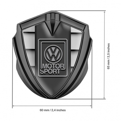 VW Emblem Fender Badge Graphite Front Grille Grey Motorsport Logo