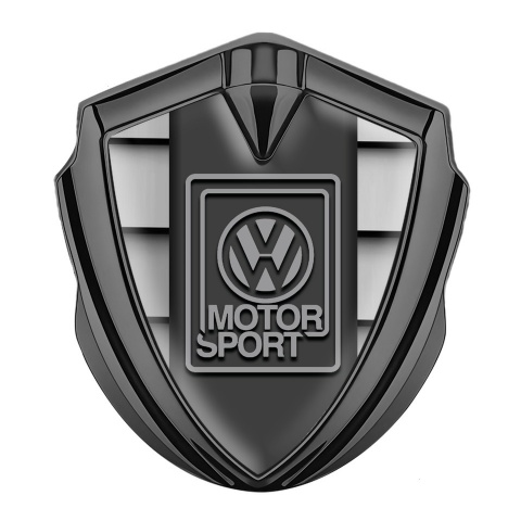 VW Emblem Fender Badge Graphite Front Grille Grey Motorsport Logo