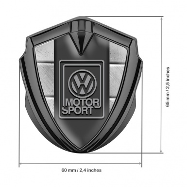 VW Fender Emblem Badge Graphite Stone Slab Grey Motorsport Logo