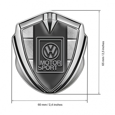 VW Fender Emblem Badge Silver Stone Slab Grey Motorsport Logo