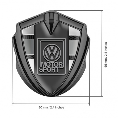 VW Emblem Trunk Badge Graphite Hex Motif Grey Motorsport Edition