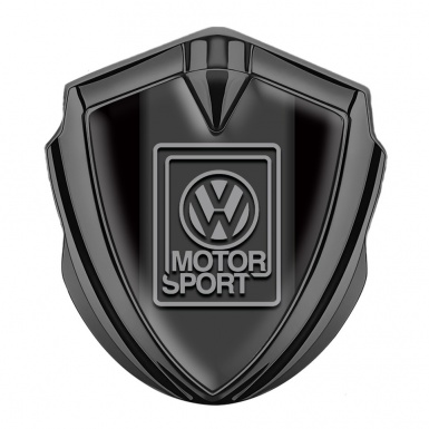 VW Bodyside Emblem Self Adhesive Graphite Black Base Grey Logo