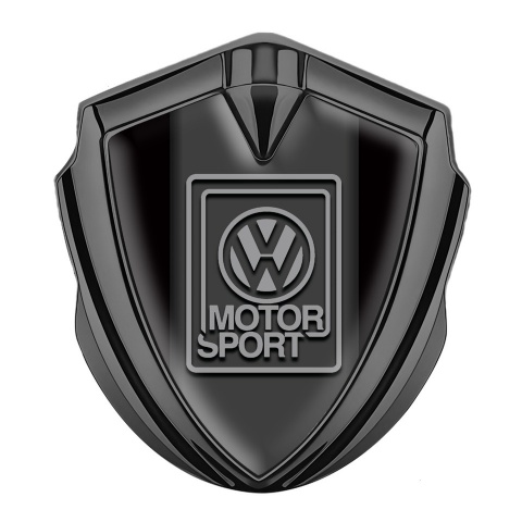 VW Bodyside Emblem Self Adhesive Graphite Black Base Grey Logo