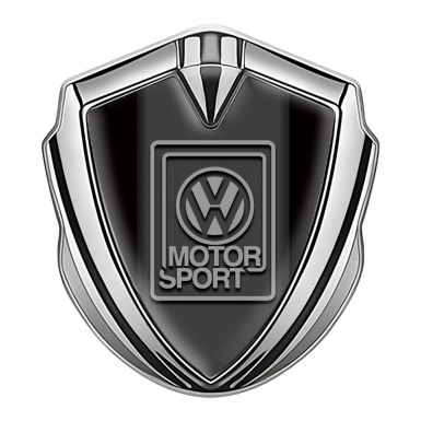 VW Bodyside Emblem Self Adhesive Silver Black Base Grey Logo