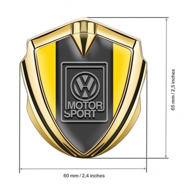 VW Fender Emblem Badge Gold Yellow Print Grey Motorsport Logo