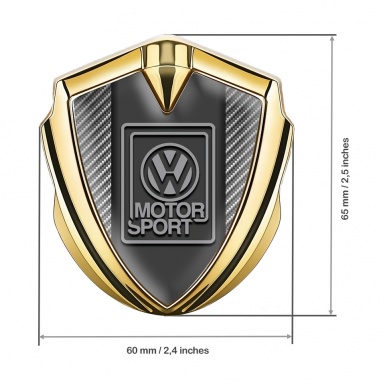 VW Emblem Trunk Badge Gold Light Carbon Grey Motorsport Logo