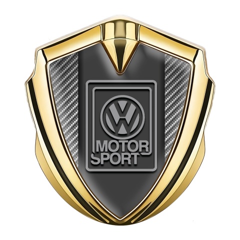 VW Emblem Trunk Badge Gold Light Carbon Grey Motorsport Logo