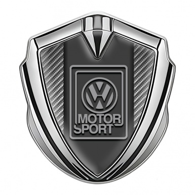 VW Emblem Trunk Badge Silver Light Carbon Grey Motorsport Logo