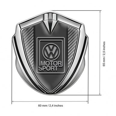 VW Emblem Trunk Badge Silver Light Carbon Grey Motorsport Logo