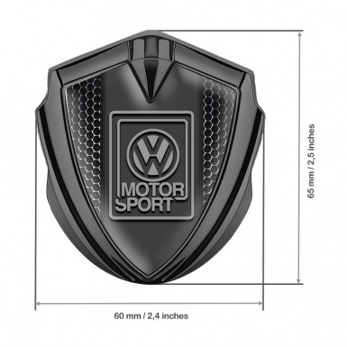 VW Emblem Self Adhesive Graphite Dark Mesh Grey Motorsport Logo