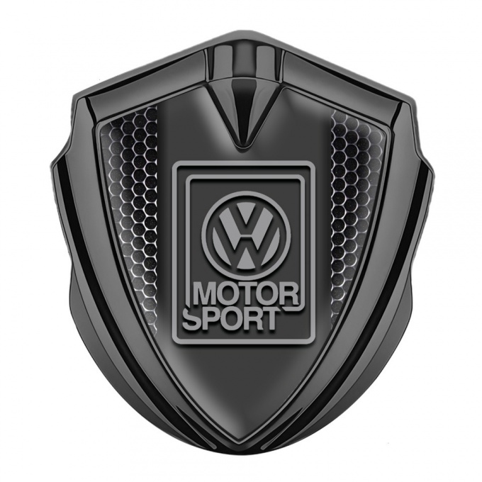 VW Emblem Self Adhesive Graphite Dark Mesh Grey Motorsport Logo