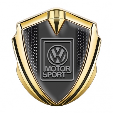 VW Emblem Self Adhesive Gold Dark Mesh Grey Motorsport Logo