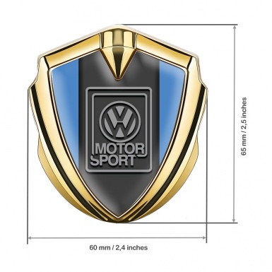 VW Metal Emblem Badge Gold Glacial Blue Grey Motorsport Logo