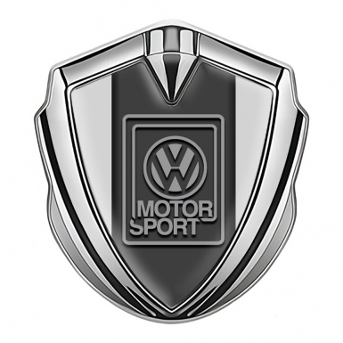 VW Domed Emblem Silver Light Background Grey Motorsport Logo