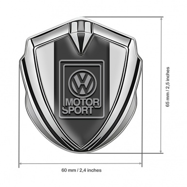 VW Domed Emblem Silver Light Background Grey Motorsport Logo