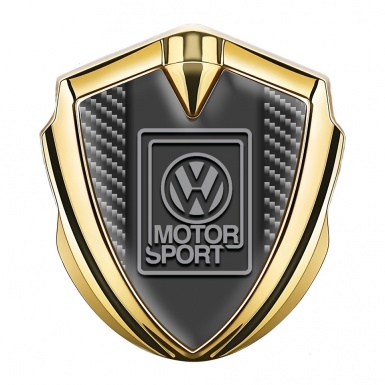 VW Emblem Ornament Gold Dark Carbon Grey Motorsport Logo